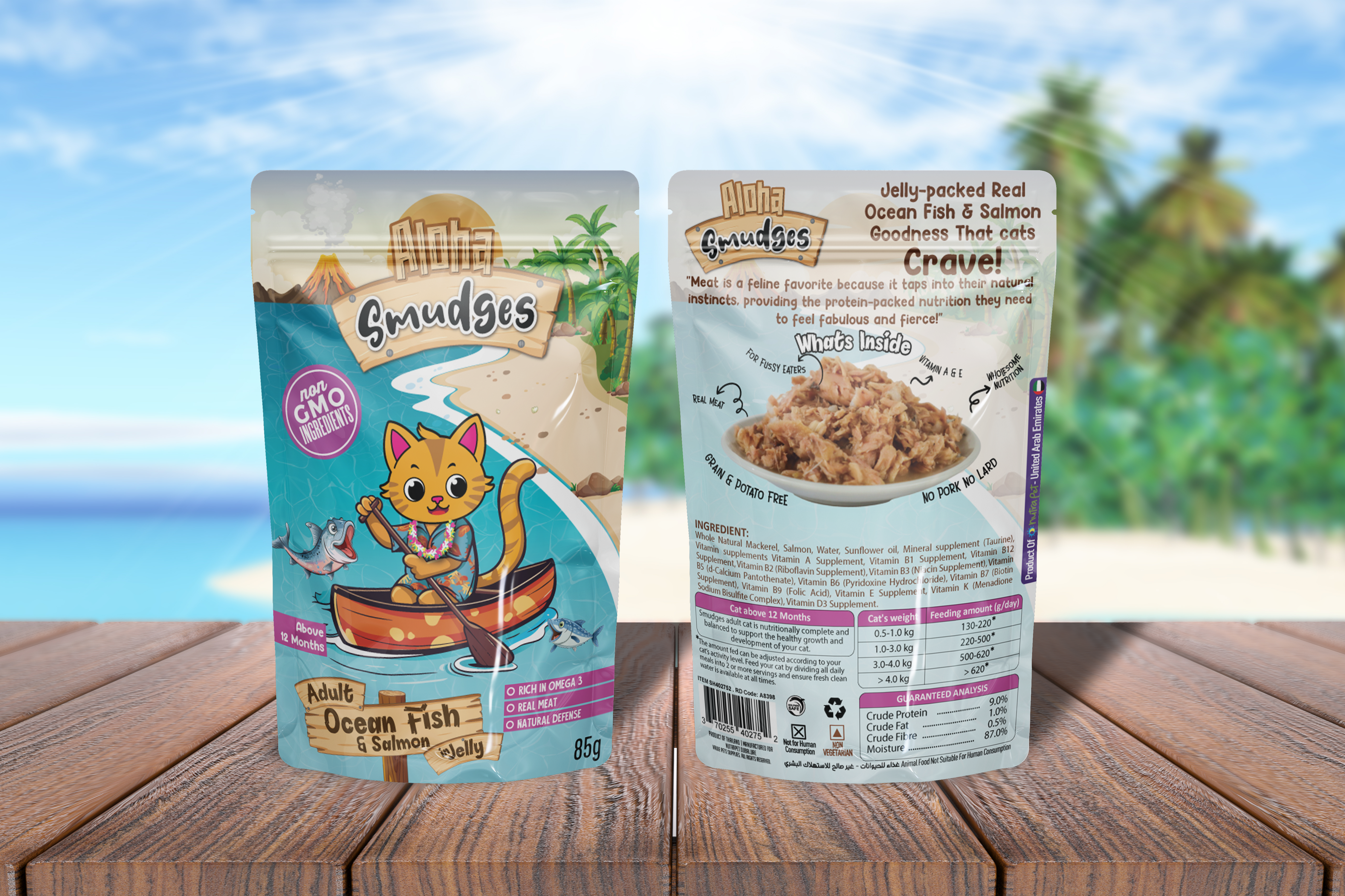 Aloha Smudges Ocean Fish & Salmon In Jelly for Adult Cat