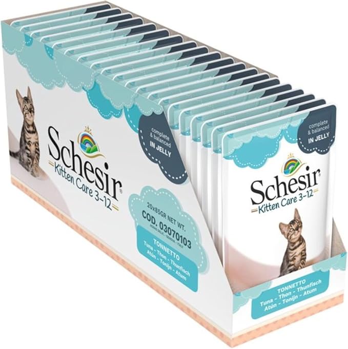 Schesir Kitten Care Pouch In Jelly 3-12 Tuna Wet Food 85g