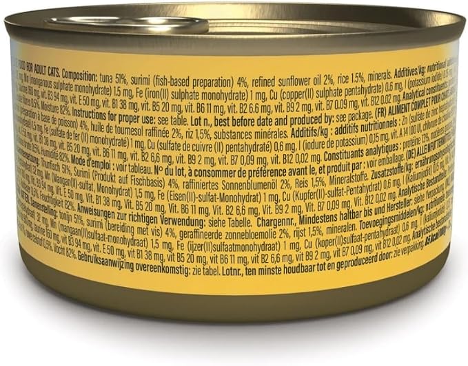 Schesir Tuna with Surimi 85g Complete & Balanced Nutrition Wet Cat Food in Jelly Can