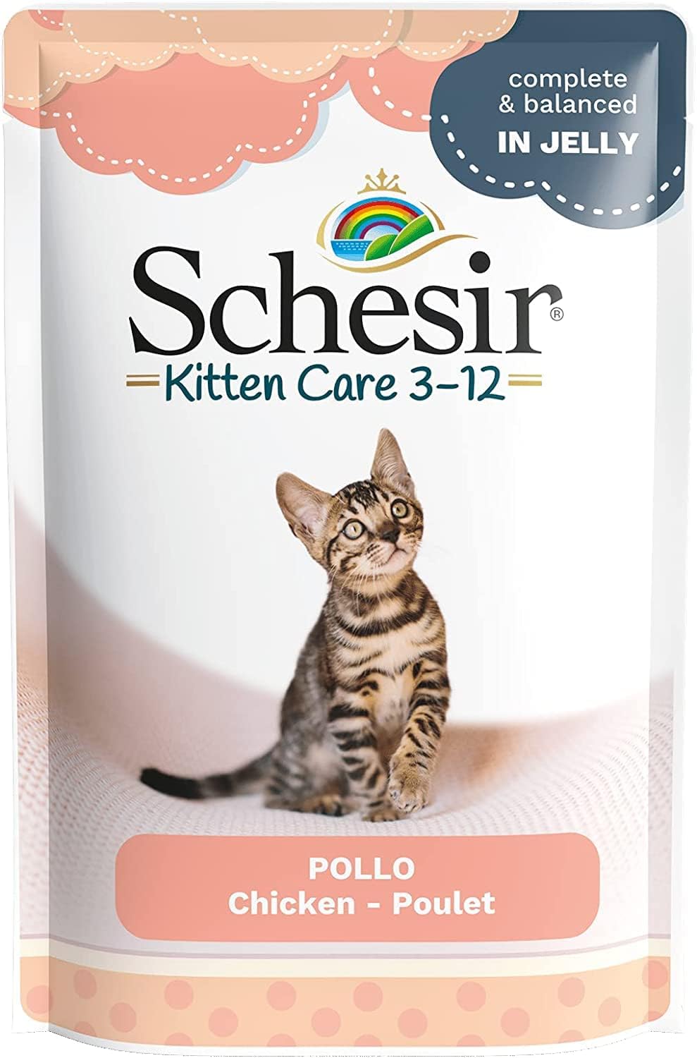 Schesir Kitten Care Pouch In Jelly 3-12 Chicken Wet Food 85g