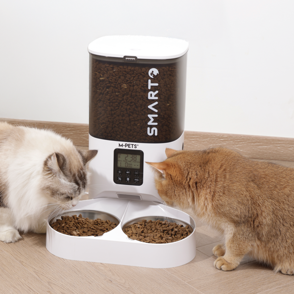 M-PETS Smarto Double Stainless Steel Bowl (Fits 4L & 6L automatic feeders)