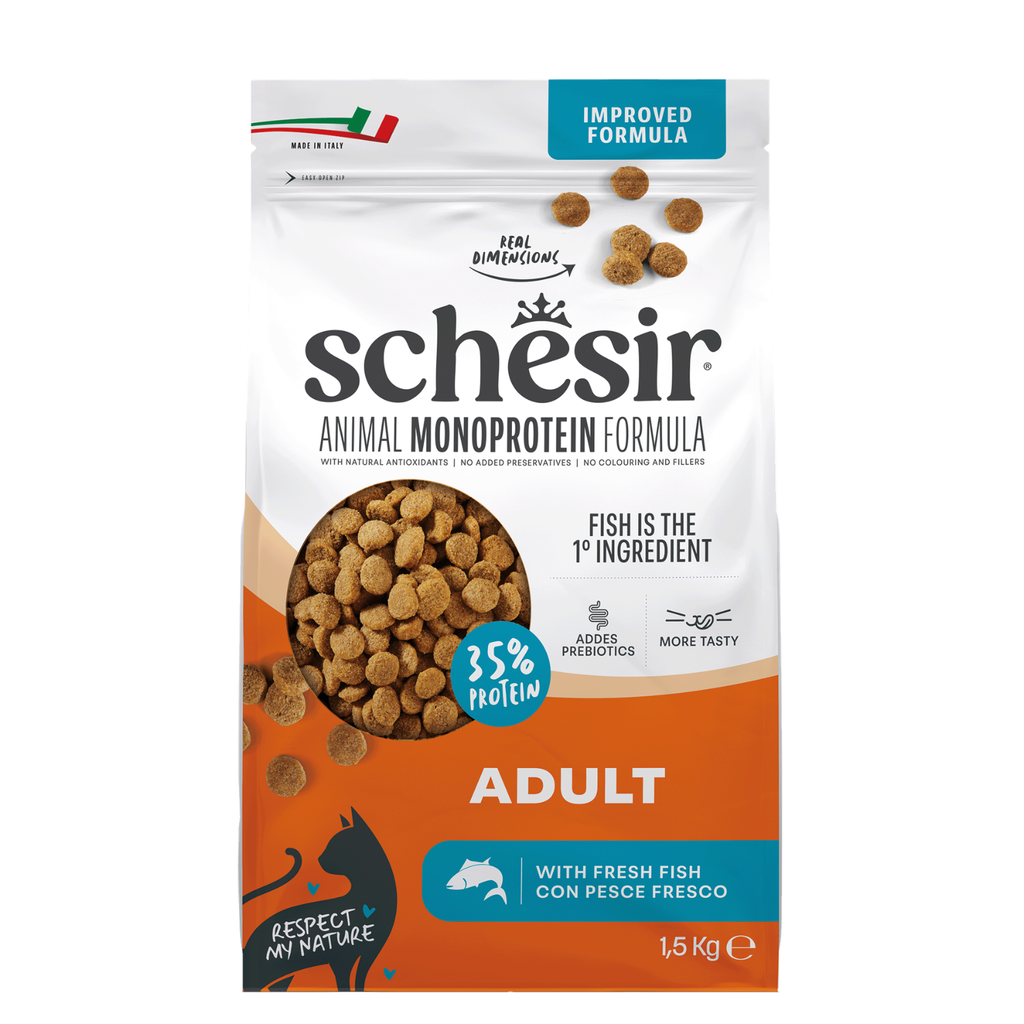 Schesir Monoprotein Adult Dry Cat Food â Fresh Fish