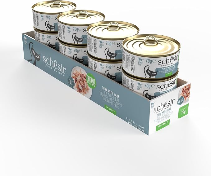 Schesir Tuna With Hake 70g Complements Cat Wet Food in Jelly Can