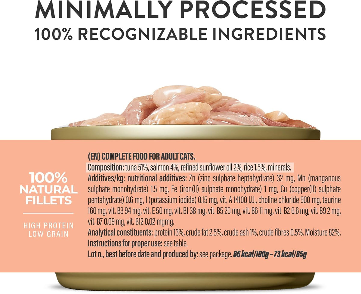 Schesir Tuna & Salmon Complete & Balanced Nutrition Wet Cat Food in Jelly Can