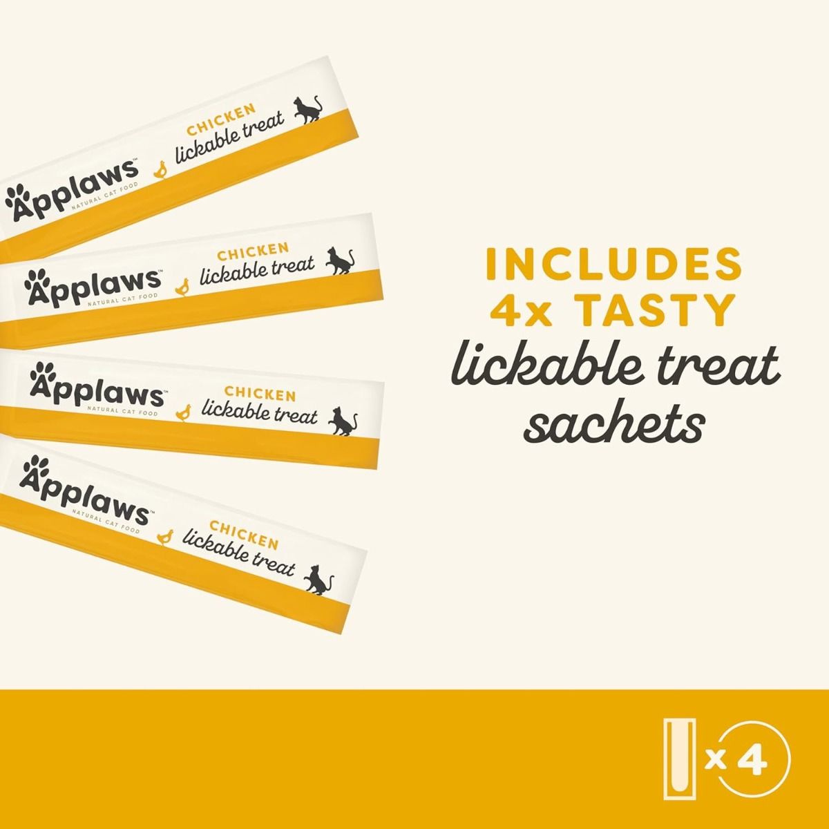 Applaws Chicken Creamy Lickable Cat Treats 4x15g