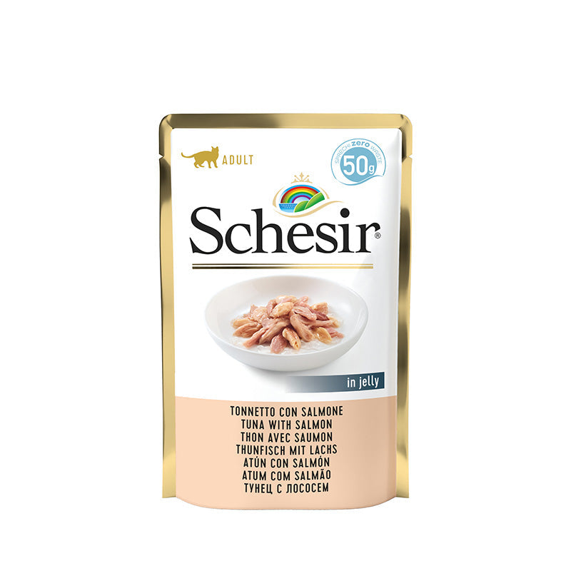 Schesir Tuna With Salmon in Jelly Wet Food For Adult Cats 50G