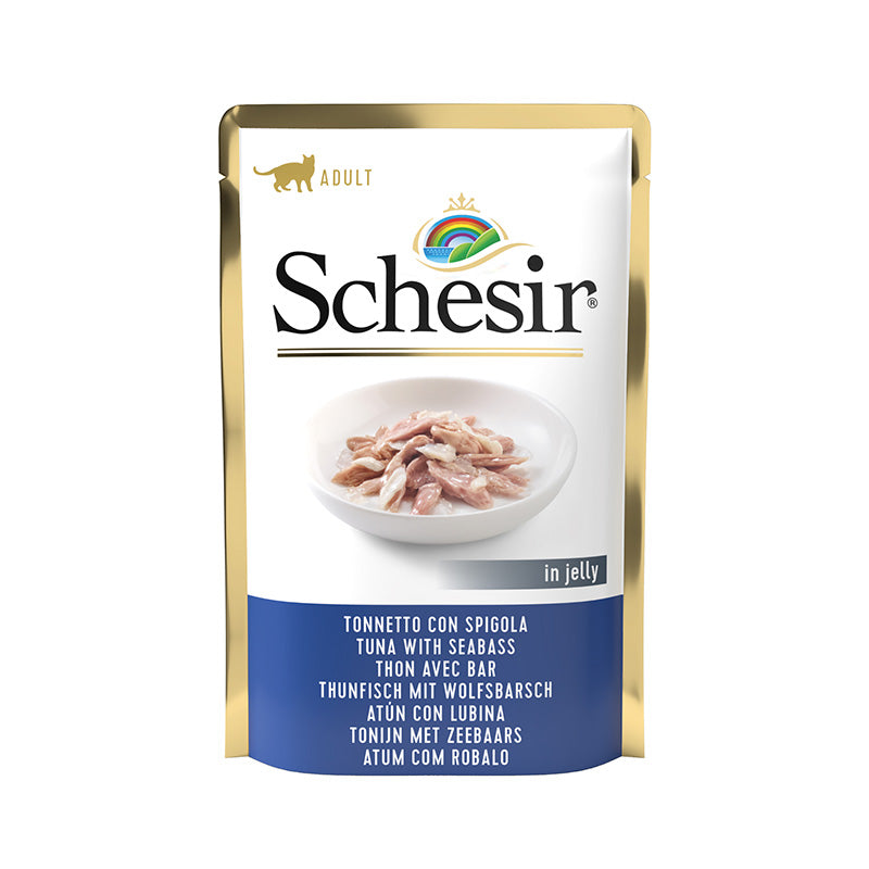 Schesir Tuna With Seabass in Jelly Wet Food For Adult Cats 85G