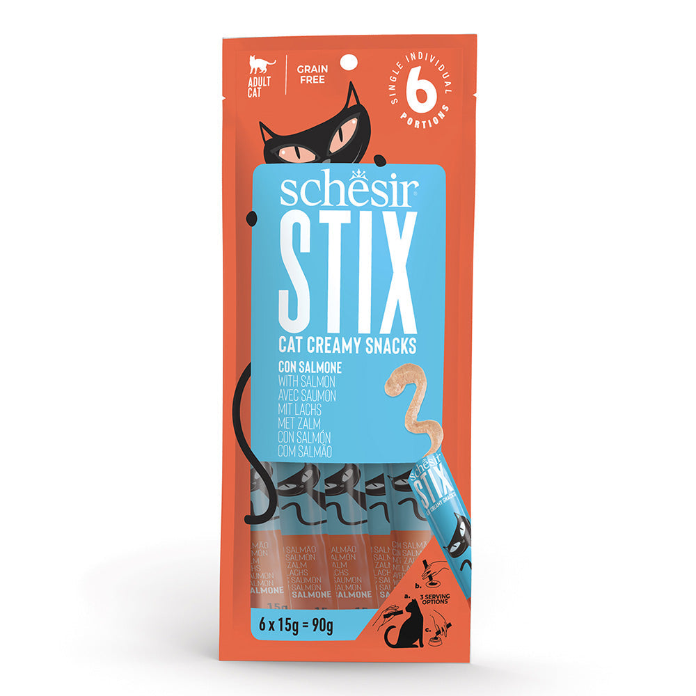 Schesir Stix Creamy Salmon Cat Treats 6x15g