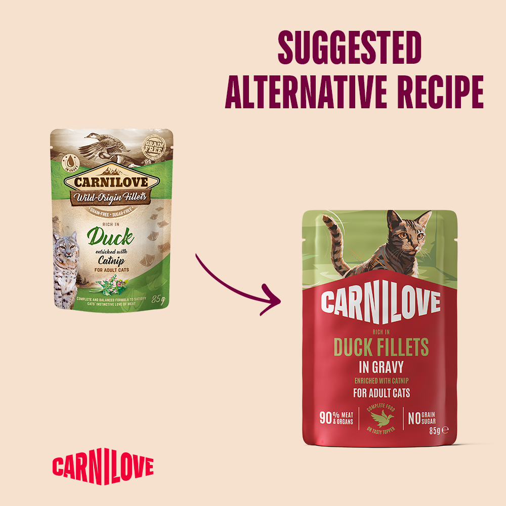 Carnilove Duck enriched with Catnip for Adult Cats (Wet Food Pouches)