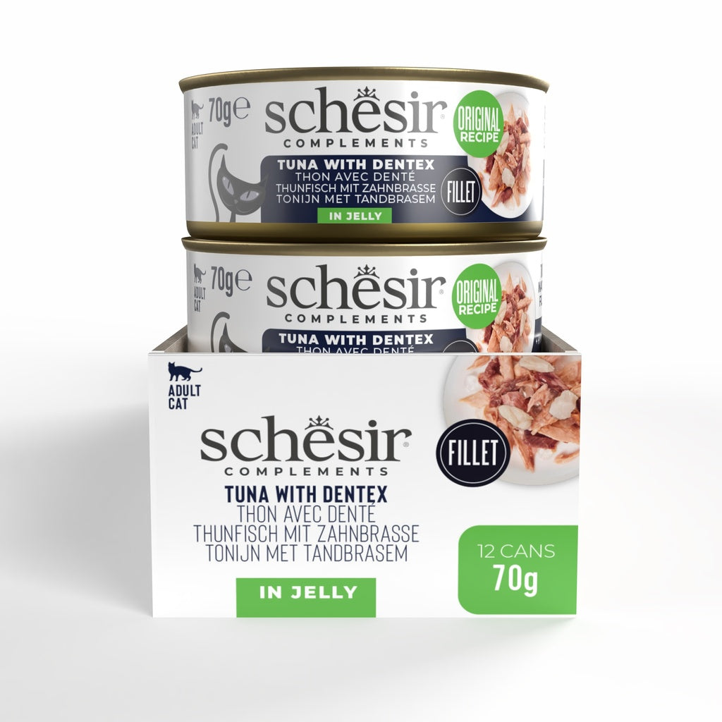Schesir Tuna With Dentex 70g Complements Cat Wet Food in Jelly Can