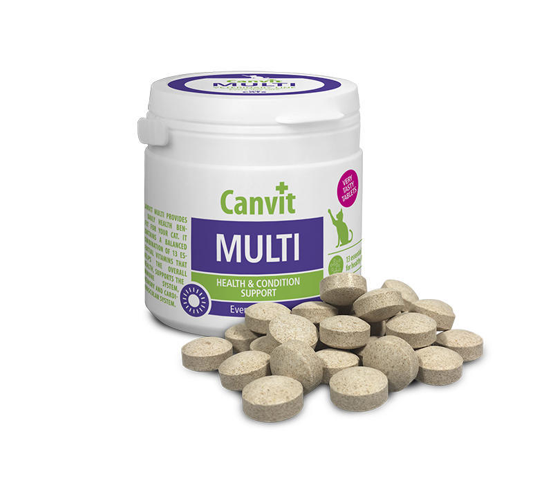 Multi For Health And Condition Support كانفيت مالتي للقطط فيتامينات متعددة تزيد النشاط و تدعم الصحة الغذائية 100ج