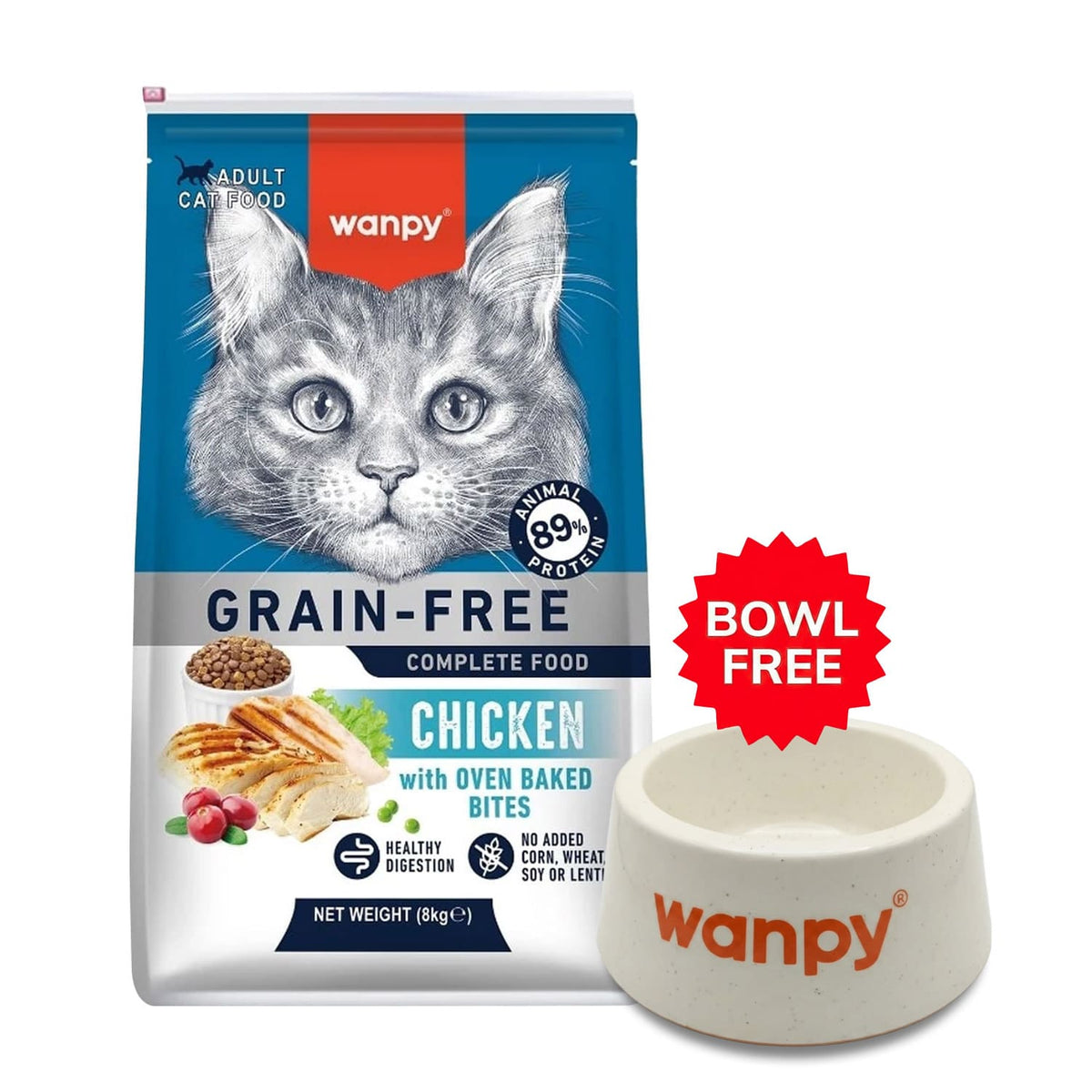 Wanpy Grain Free Complete Food for Adult Cat – Chicken Recipe
