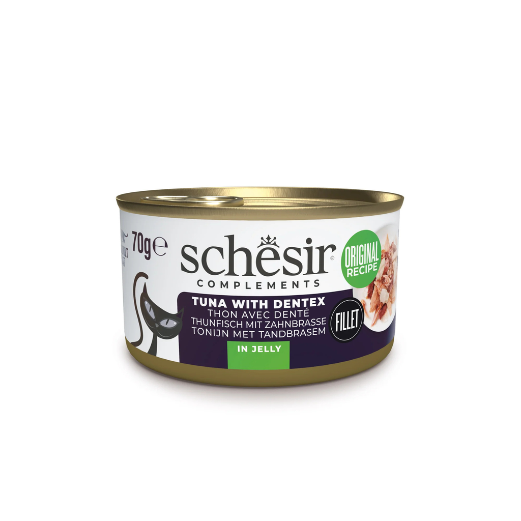 Schesir Tuna With Dentex 70g Complements Cat Wet Food in Jelly Can