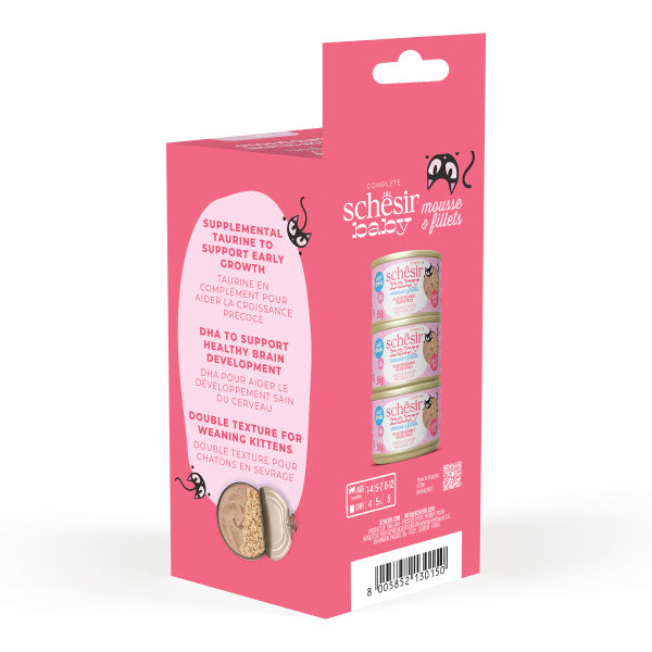 Schesir Baby Cat Can Multipack Mousse & Fillets Chicken With Salmon & Chicken Liver Wet Food