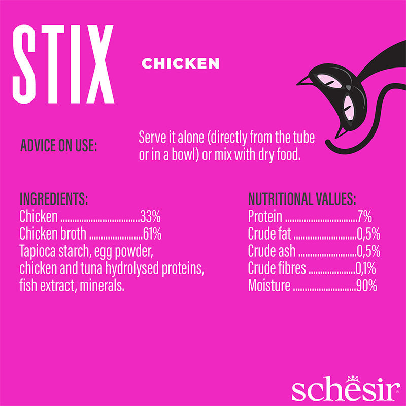 Schesir Stix Creamy Chicken Cat Treats 6x15g