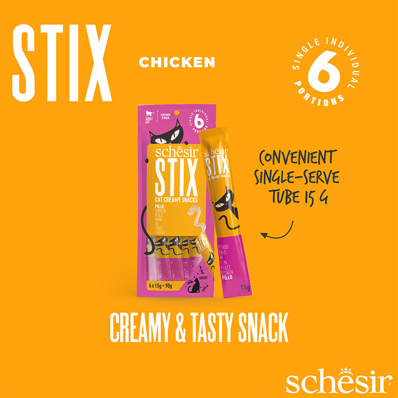 Schesir Stix Creamy Chicken Cat Treats 6x15g