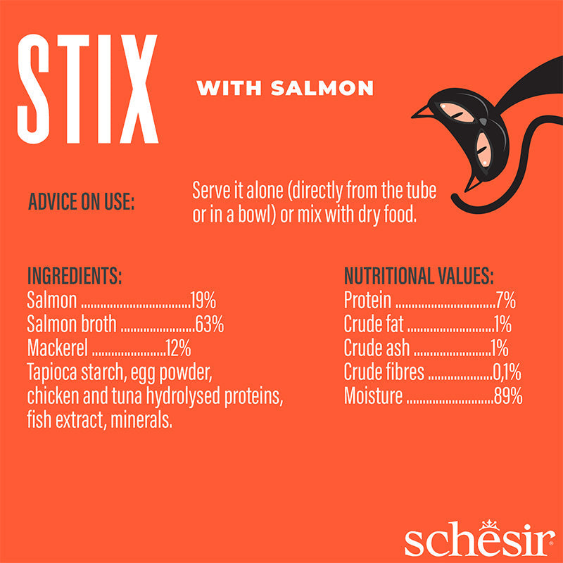 Schesir Stix Creamy Salmon Cat Treats 6x15g