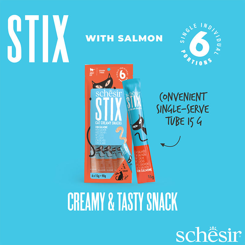 Schesir Stix Creamy Salmon Cat Treats 6x15g