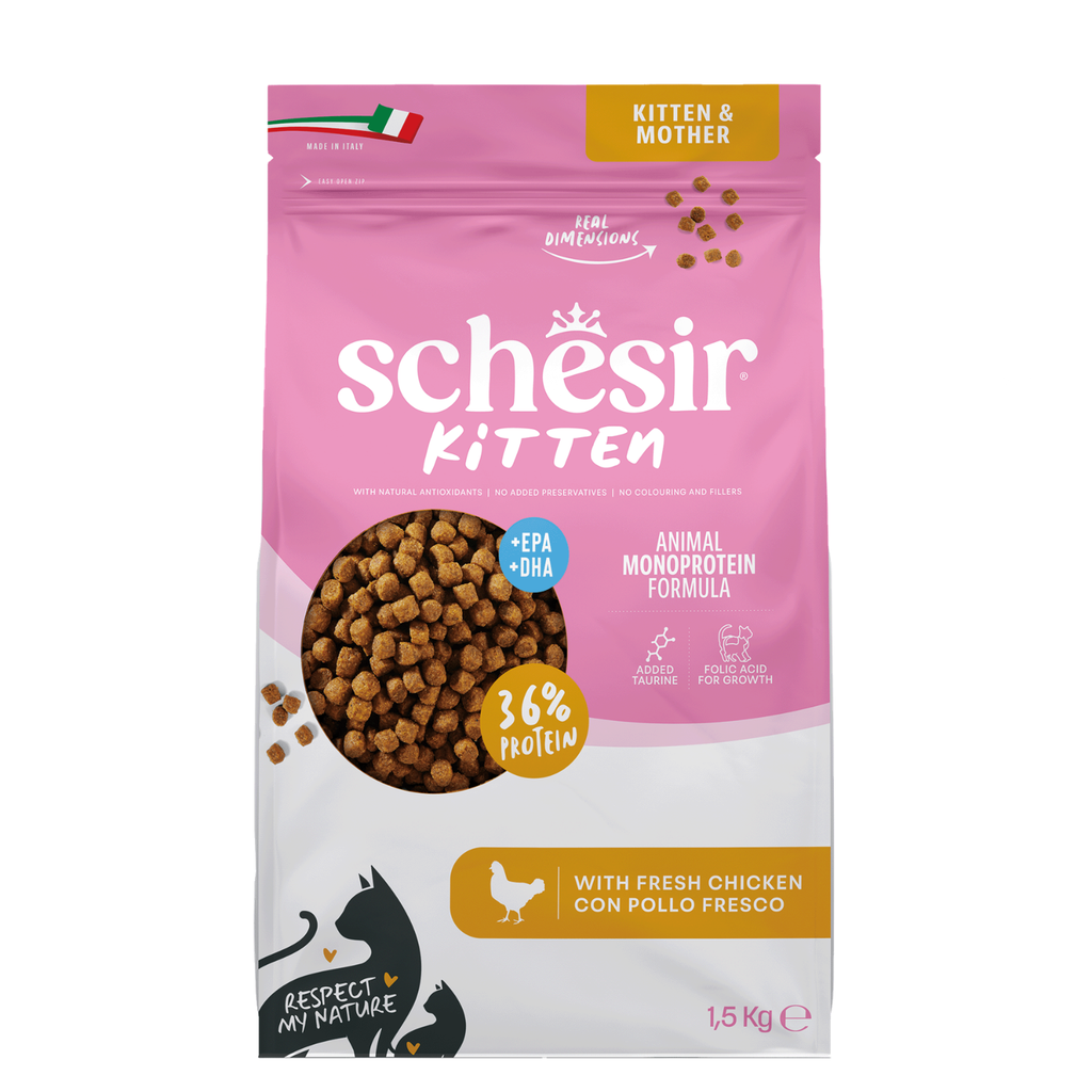 Schesir Monoprotein Kitten & Mother Dry Cat Food â Fresh Chicken