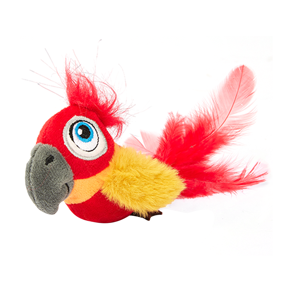 Sound Chip Parrot With Catnip Balls