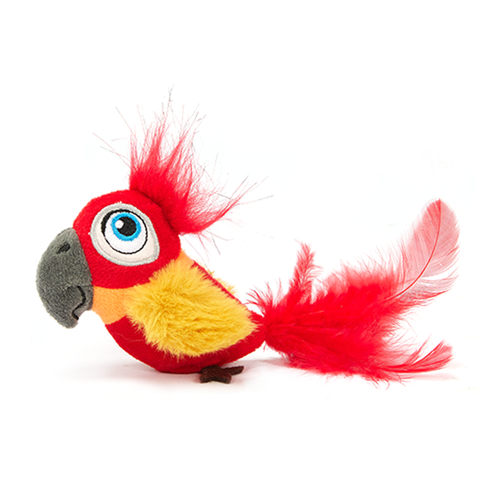 Sound Chip Parrot With Catnip Balls