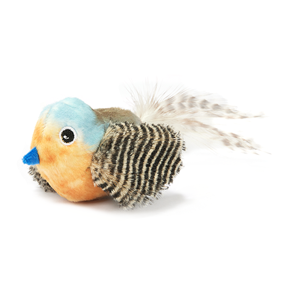 Sound Chip Blue Bird With Catnip Balls