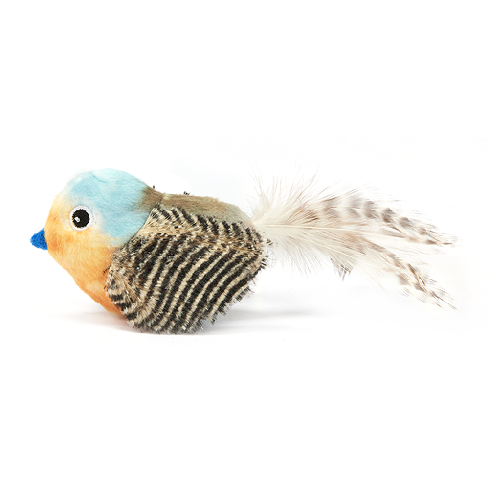 Sound Chip Blue Bird With Catnip Balls