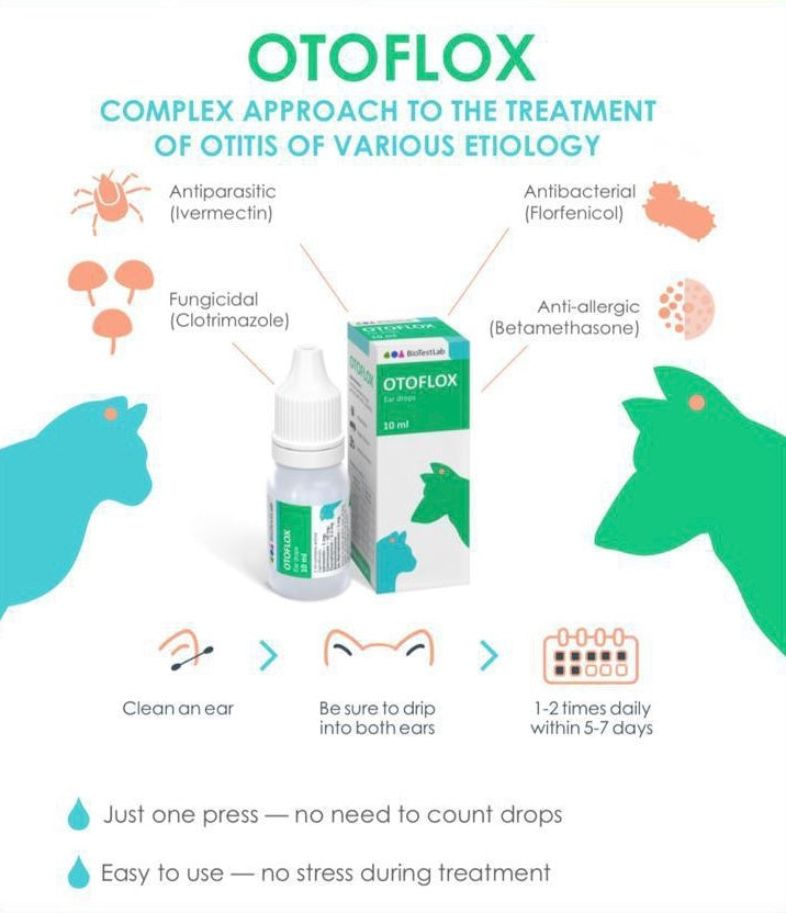 OTOFLOX ear drops (10 ml) ASH Pet Shop