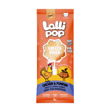 Gnawlers Freeze Dried Lollipop Cat Treat - Chicken & Pumpkin - Easy Digestion