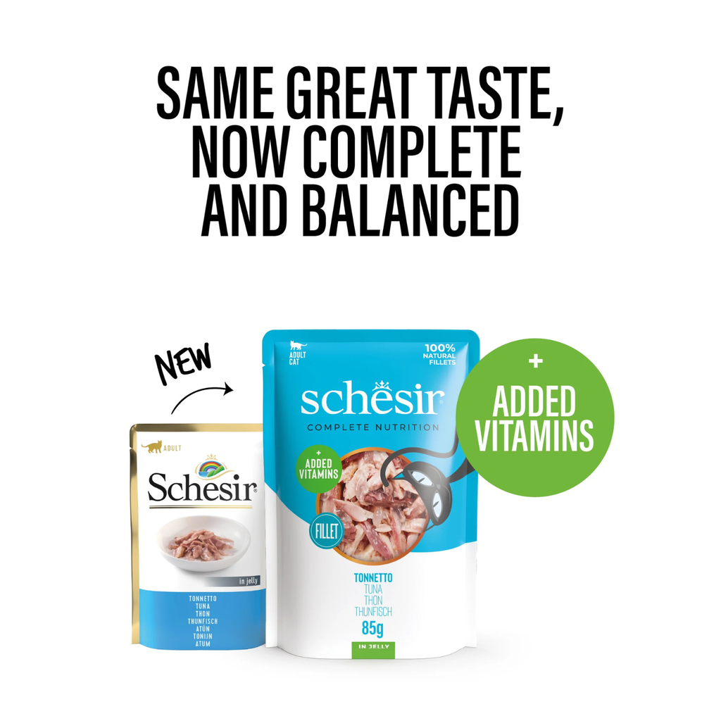 Schesir Complete & Balanced Nutrition Wet Cat Food In Jelly Pouch Tuna
