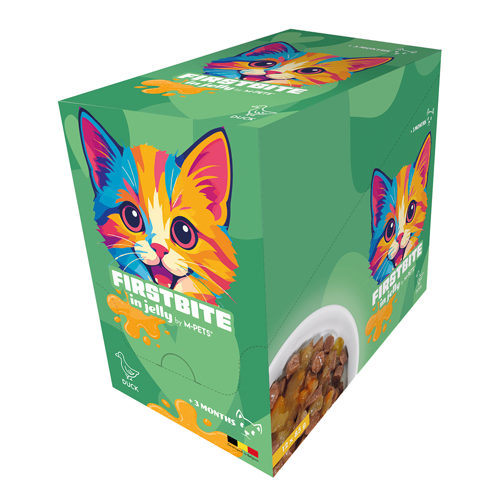 M-PETS Firstbite Duck in Jelly Wet Food Pouches for Cats