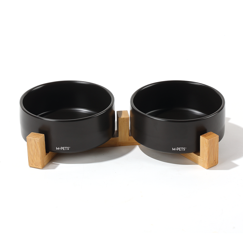 M-PETS OPERA Ceramic Bowls With Bamboo Stand