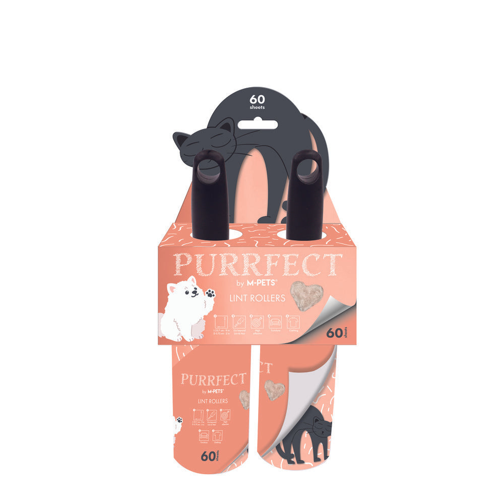 M-PETS Purrfect Lint Rollers Pink 60 Sheets