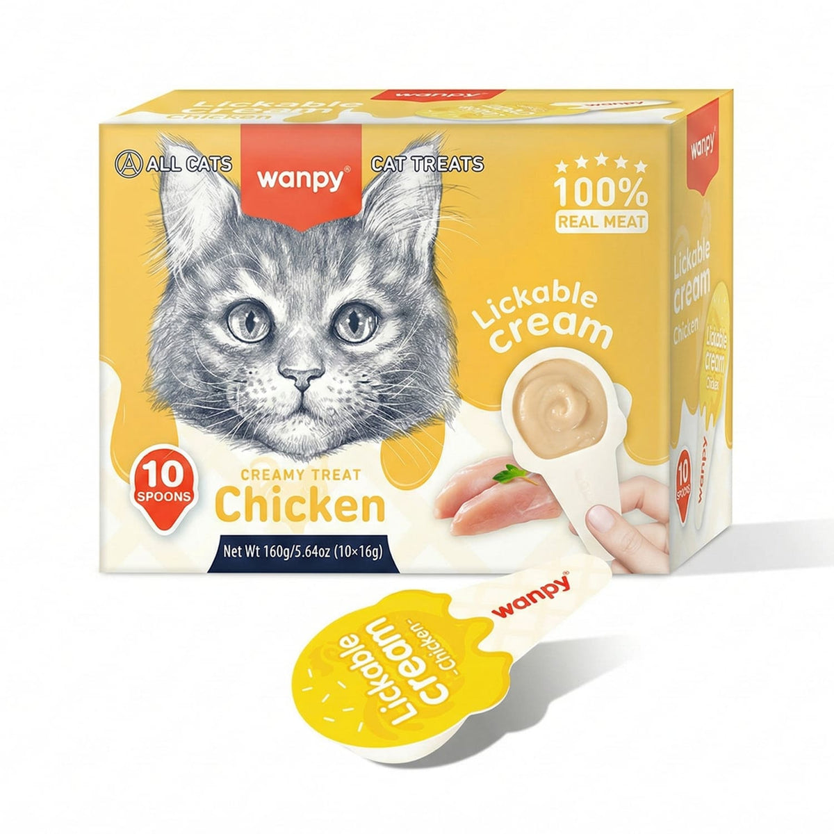 WANPY Lickable Cream Spoon – Chicken For Cat