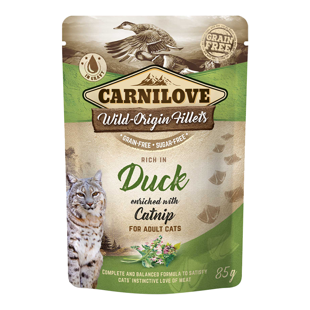 Duck Enriched With Catnip For Adult Cats (Wet Food Pouches)