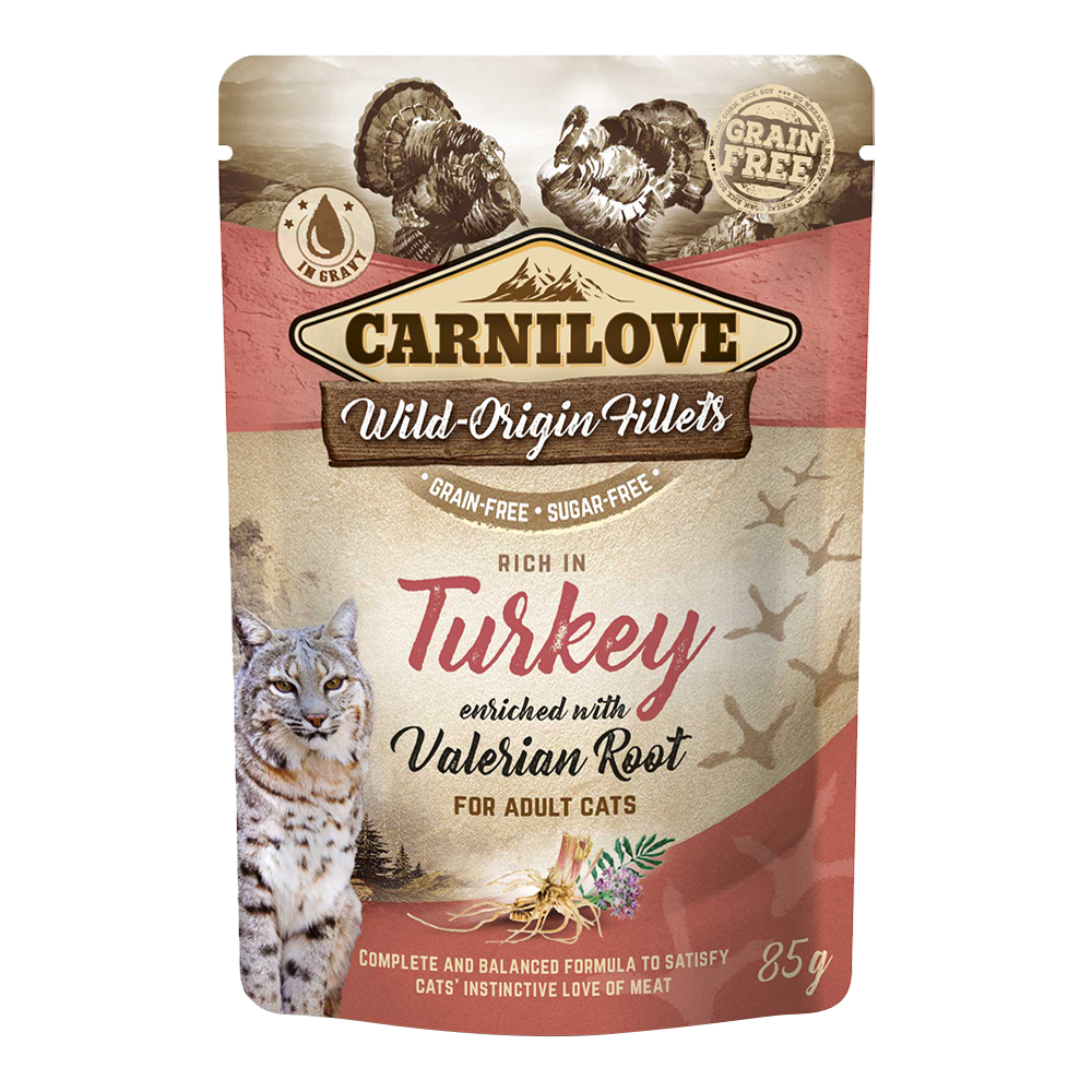 Turkey Enriched With Valerian Root For Adult Cats (Wet Food Pouches)