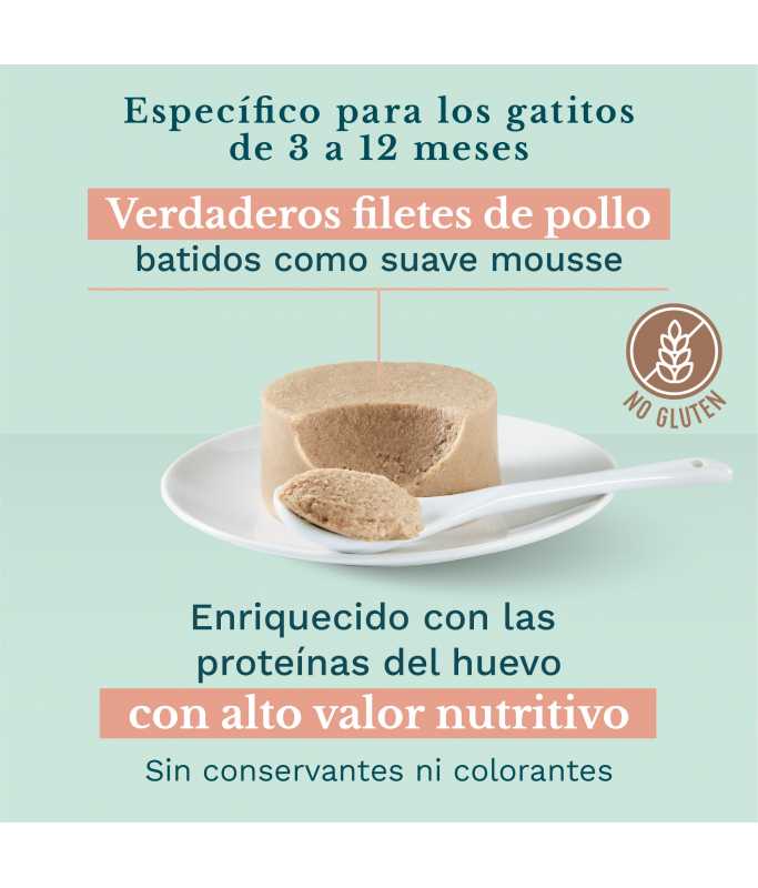 Kitten Can Mousse 3-12 Chicken Wet Food