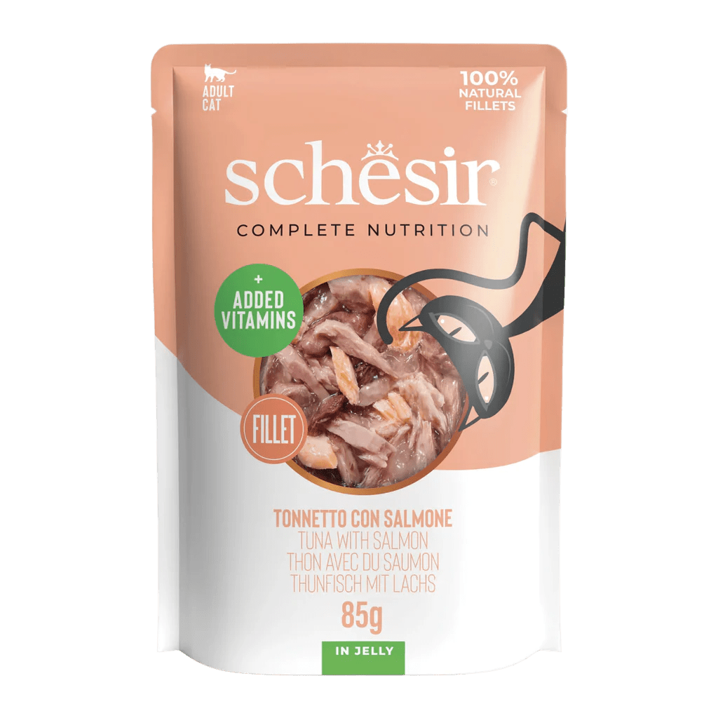 Schesir Complete & Balanced Nutrition Wet Cat Food In Jelly Pouch Tuna With Salmon