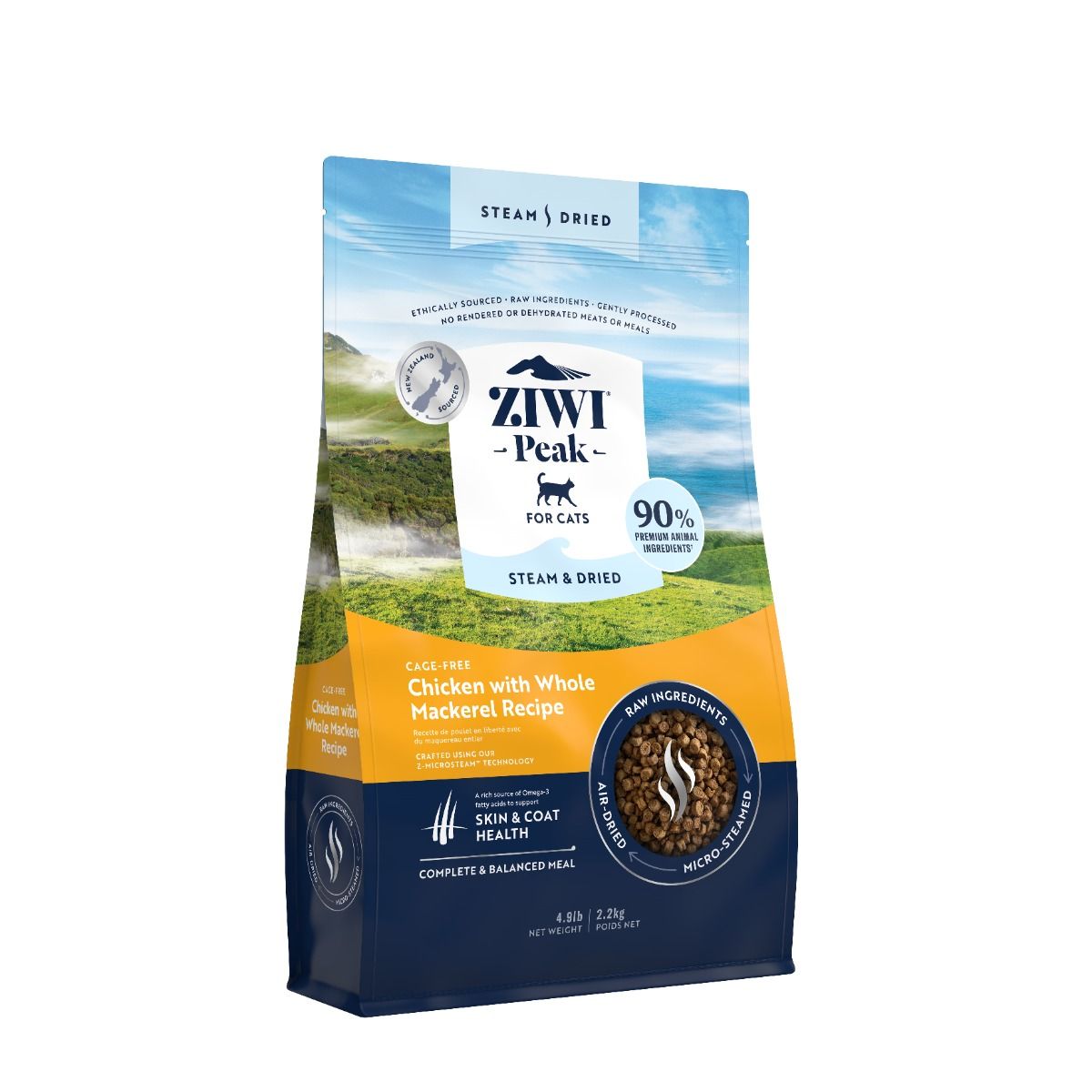Ziwi Peak Steam & Dried Cage-Free Chicken With Whole Mackarel Recipe Dry Cat Food