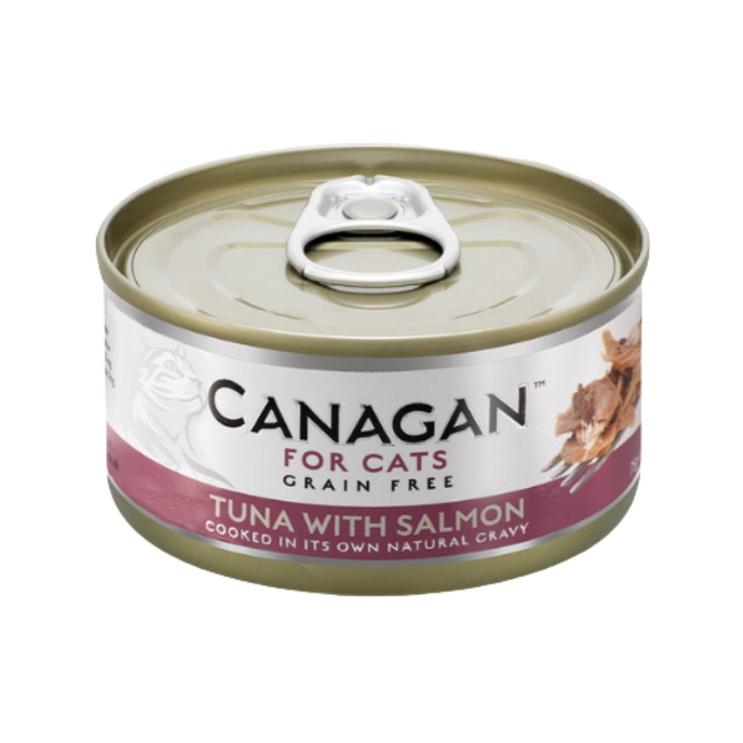 Canagan Tuna with Salmon Cat Wet Food is an exceptional grain-free cat food formulated by our experts to deliver nutrition close to their ancestral diet.