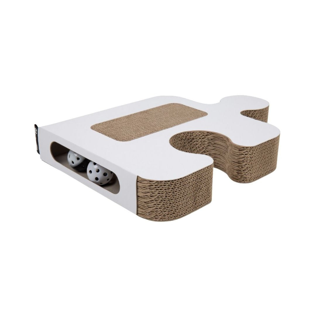 District 70 Puzzle Cardboard Cat Scratch Toy White Petz.ae