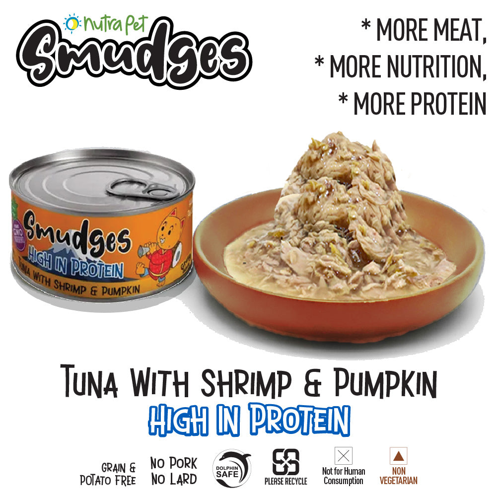 Smudges Tuna Flakes With Shrimp & Pumpkin In Gravy For Adult Cat