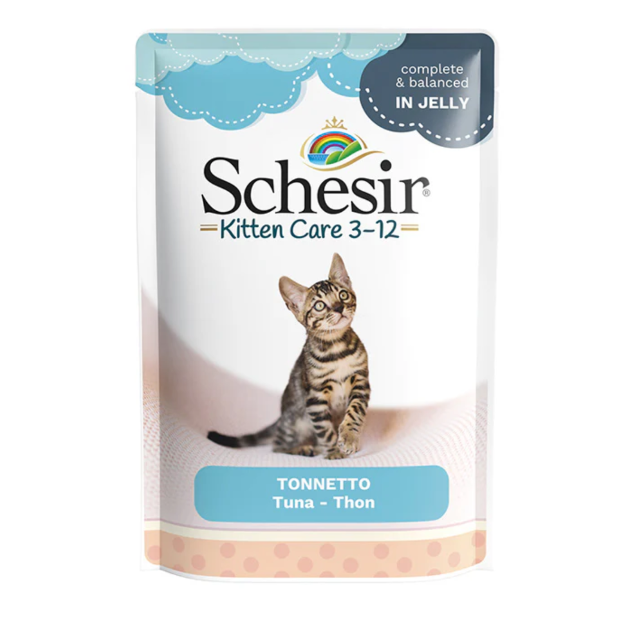 Schesir Kitten Care Pouch In Jelly 3-12 Tuna Wet Food 85g
