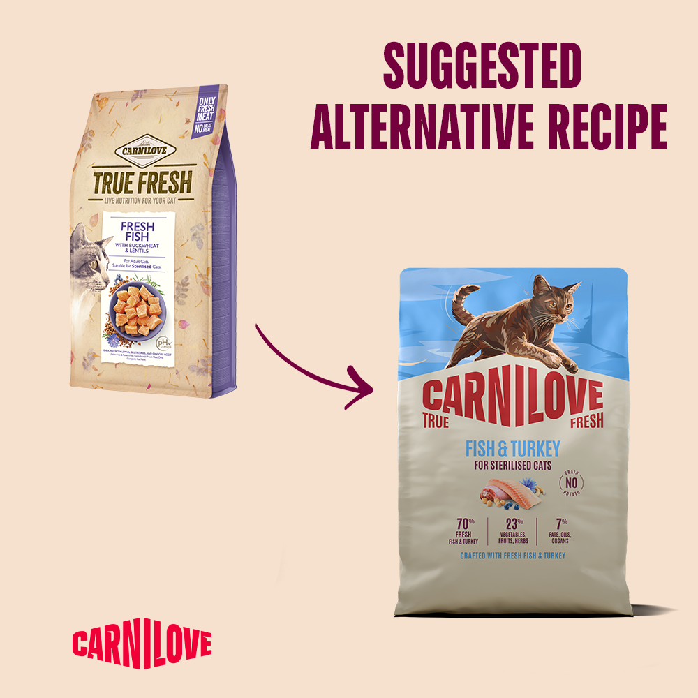Carnilove True Fresh Fish & Turkey for Sterilised Adult All Breeds Dry Cat Food