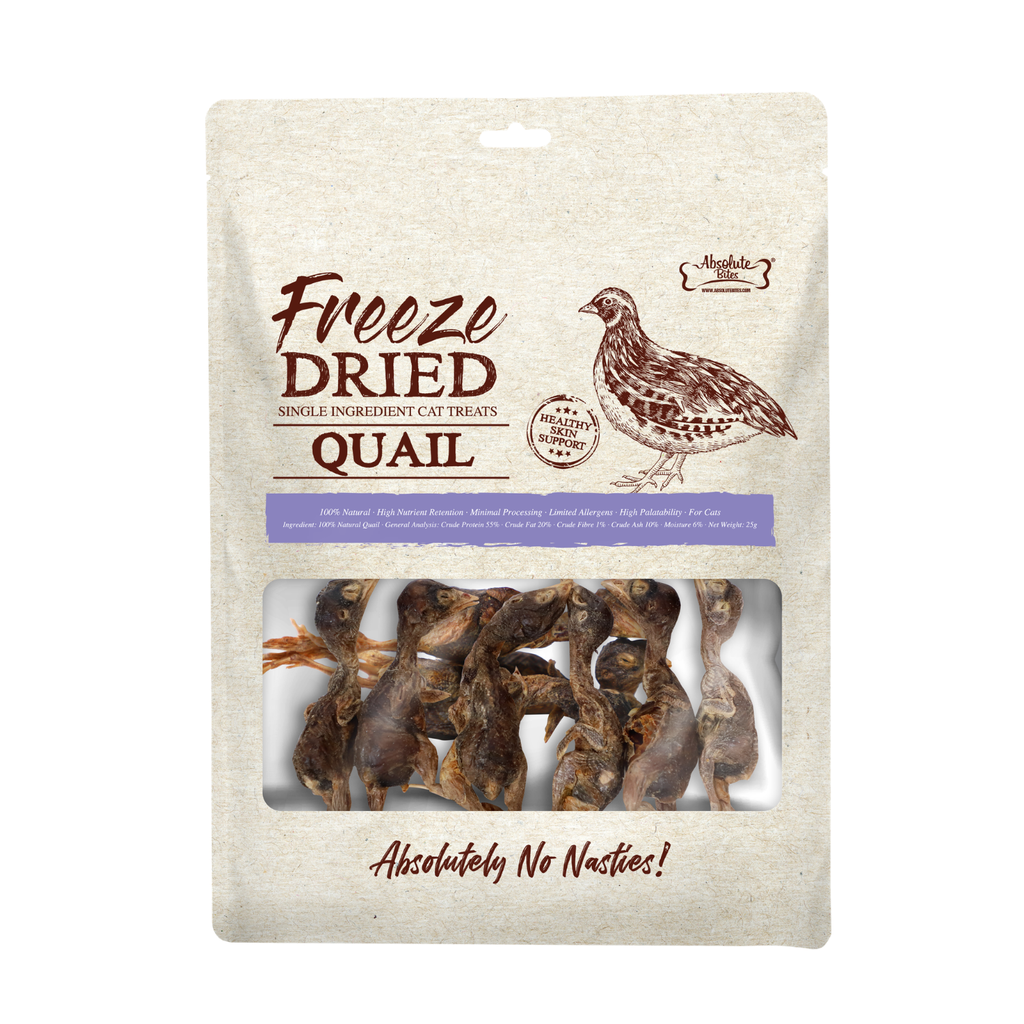 Quail 25g Absolute Bites Freeze Dried Cat Treats