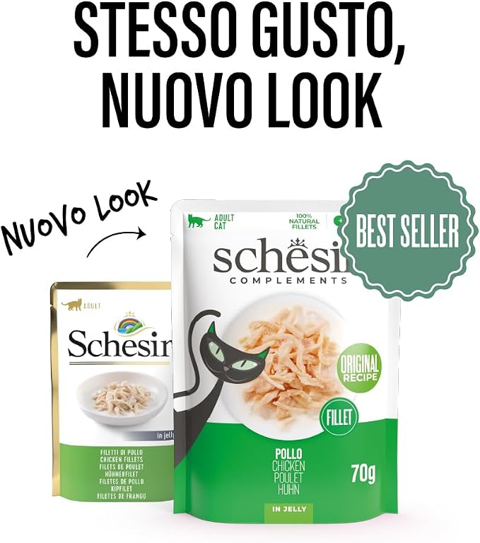 Schesir Complements Cat Wet Food in Jelly Pouch Chicken 70g