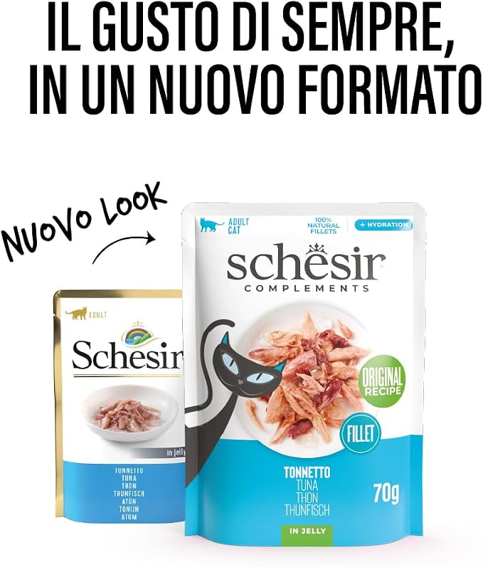 Schesir Complements Cat Wet Food in Jelly Pouch Tuna 70g