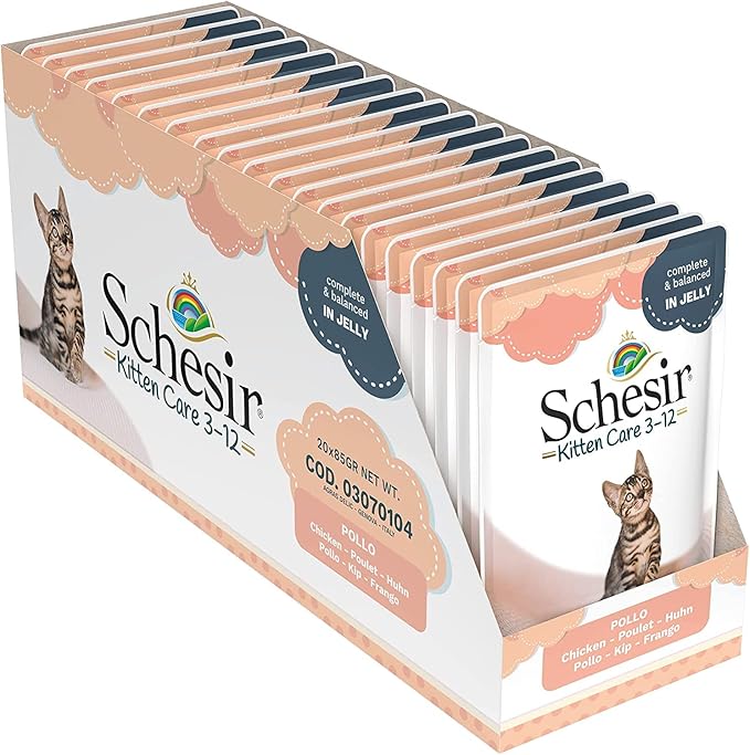 Schesir Kitten Care Pouch In Jelly 3-12 Chicken Wet Food 85g