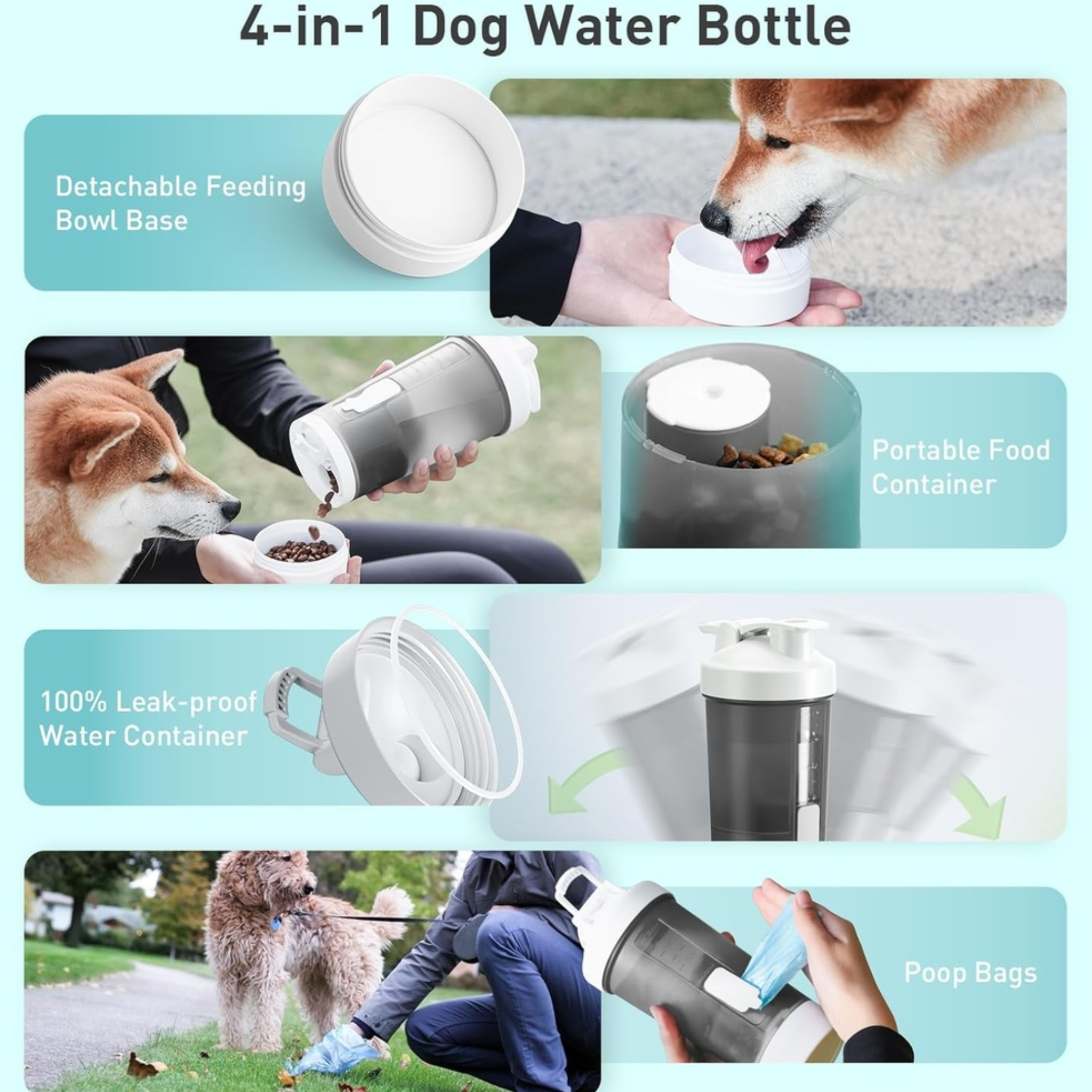 Pawgether Pure Travel 4 in 1 Pet Travel Bottle