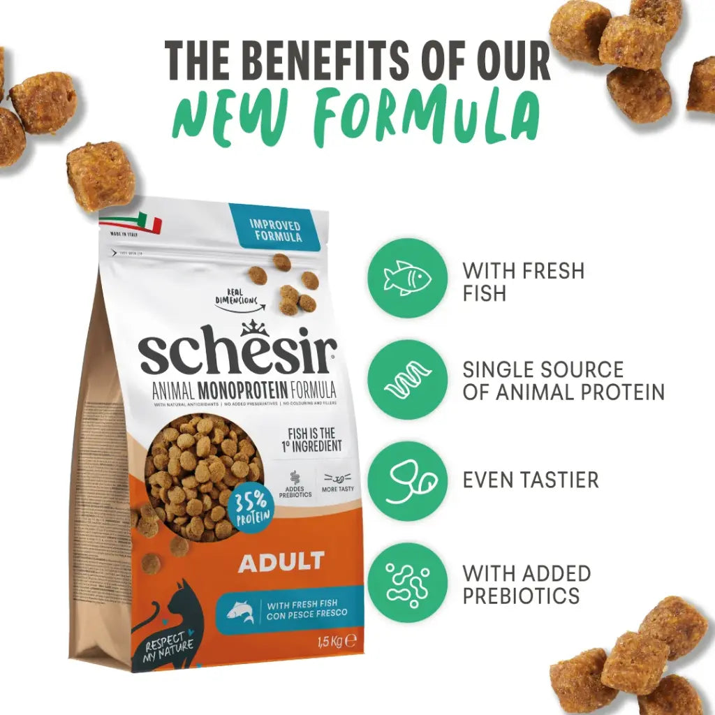 Schesir Monoprotein Adult Dry Cat Food – Fresh Fish